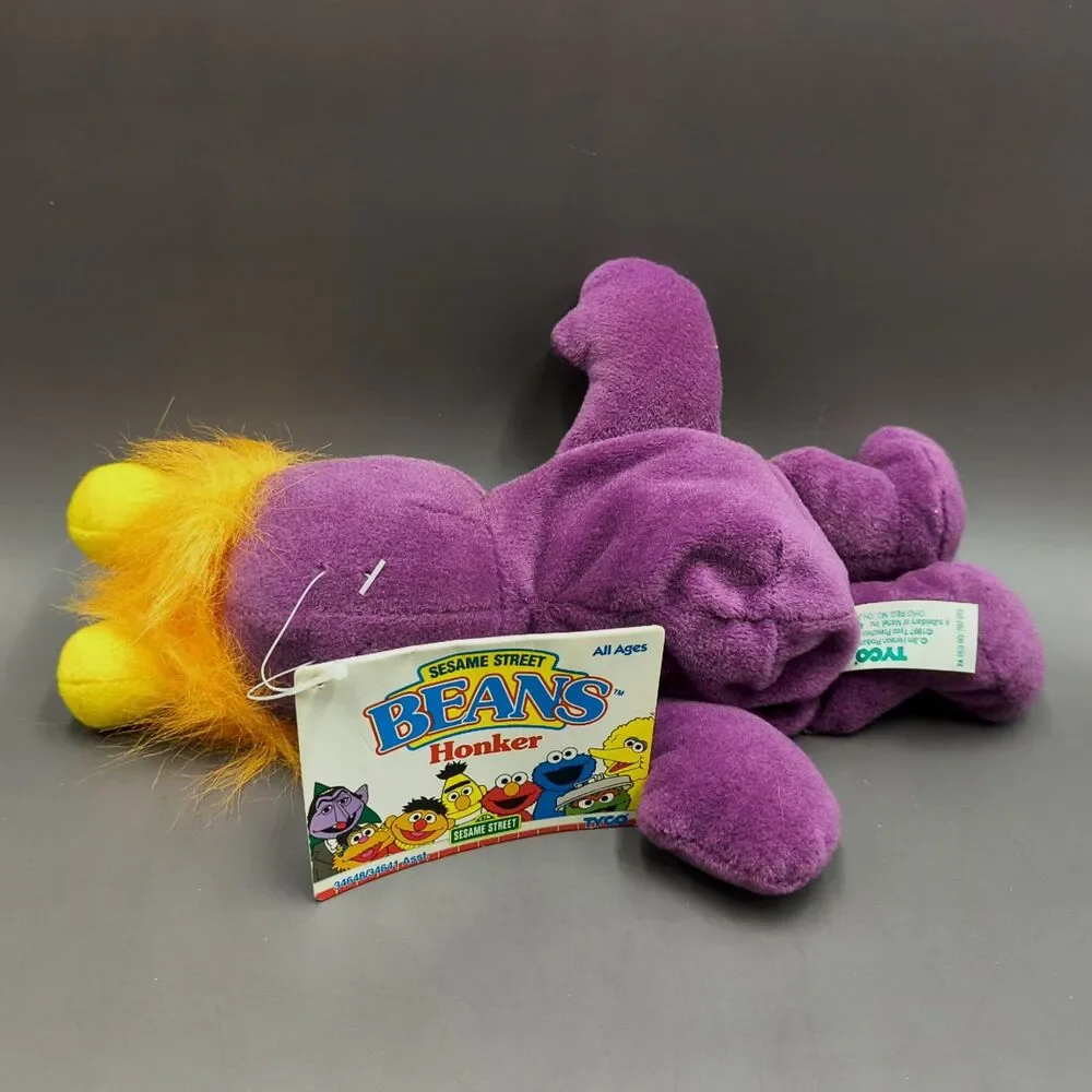 Vintage 1997 Tyco Sesame Street Beans Purple Honker Plush Toy Bean Bag 8